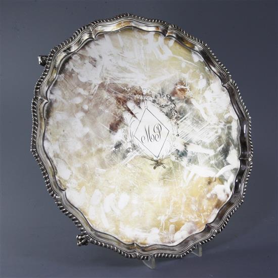 A George III silver shaped circular salver, 47 oz.